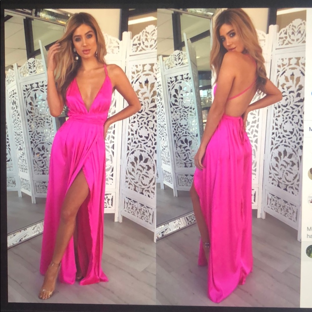 White fox pink dress